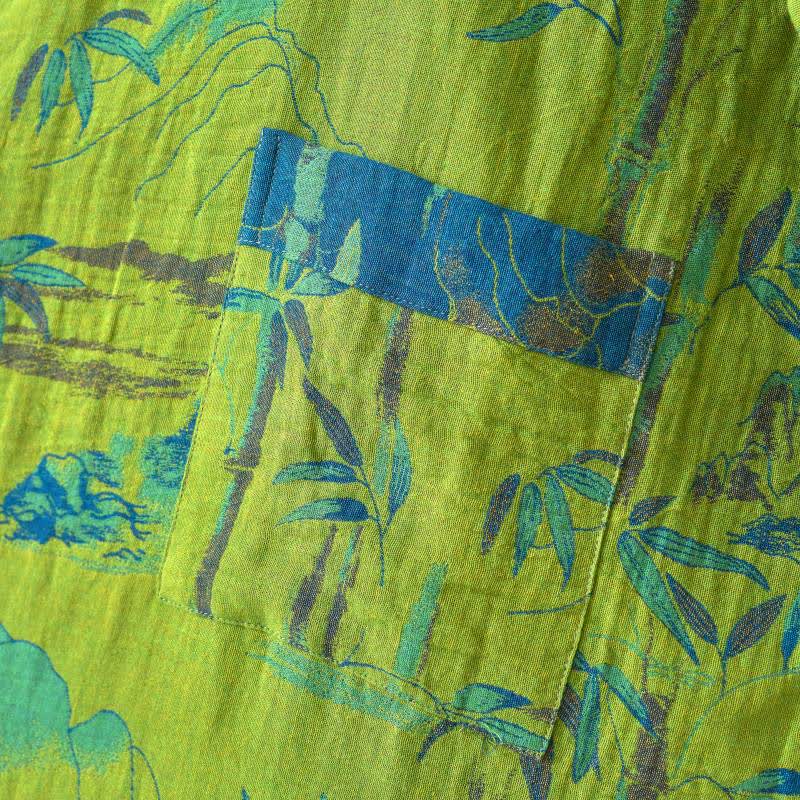 Zweifarbiger Kimono-Bademantel aus Bambus-Baumwoll-Gaze - image 10