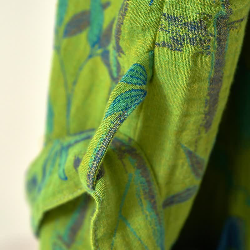 Zweifarbiger Kimono-Bademantel aus Bambus-Baumwoll-Gaze - image 13