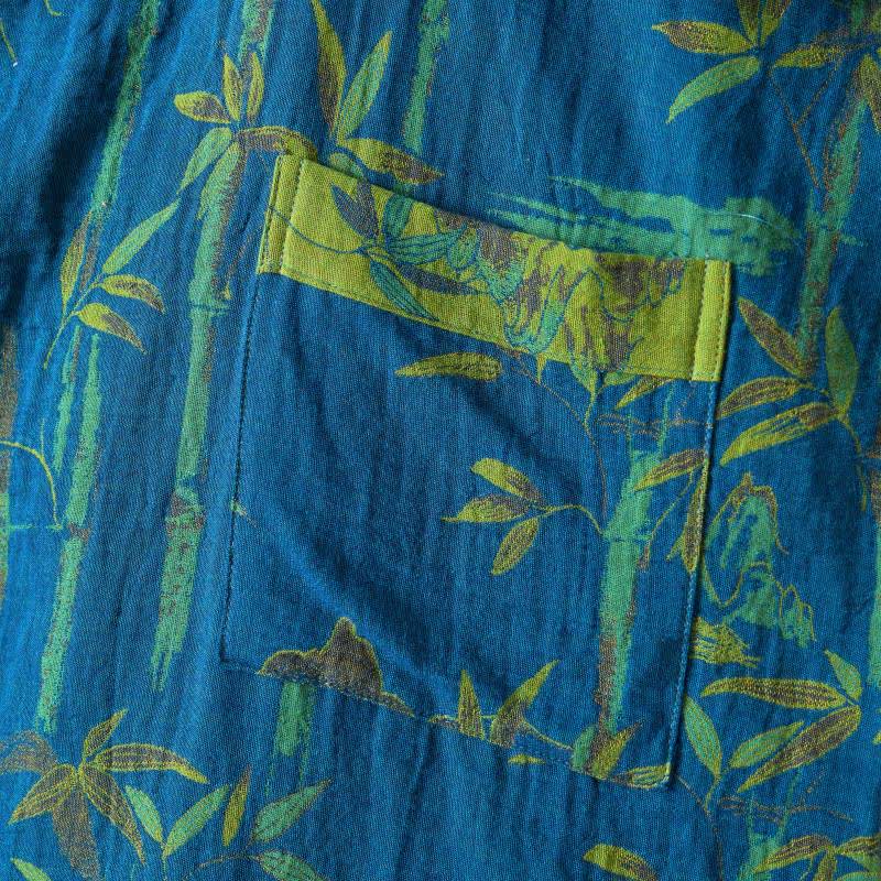 Zweifarbiger Kimono-Bademantel aus Bambus-Baumwoll-Gaze - image 20