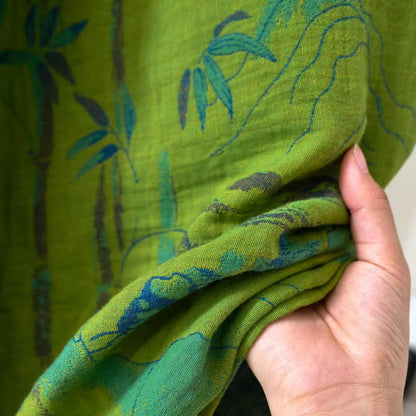 Zweifarbiger Kimono-Bademantel aus Bambus-Baumwoll-Gaze - image 12