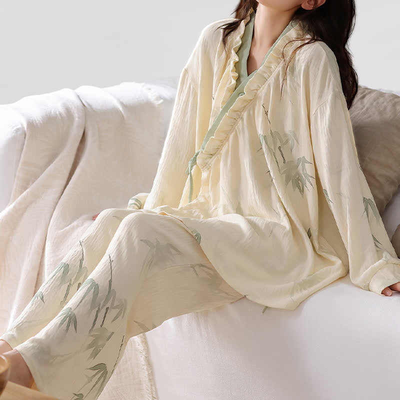 Ink Bamboo Kimono Loungewear-Set - image 5