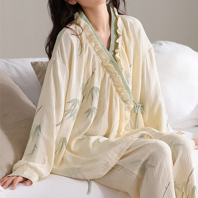 Ink Bamboo Kimono Loungewear-Set - image 4