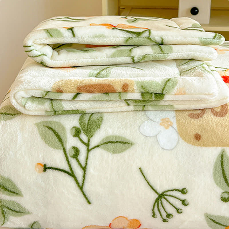 Warme Überwurfdecke mit gelben Blumenblättern - image 7