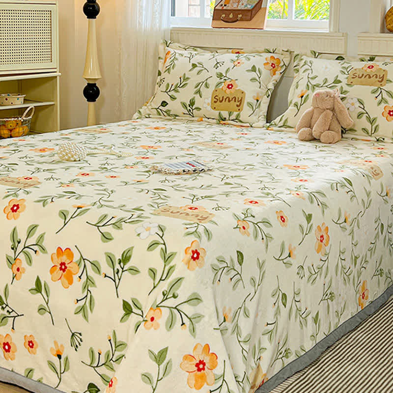 Warme Überwurfdecke mit gelben Blumenblättern - image 5