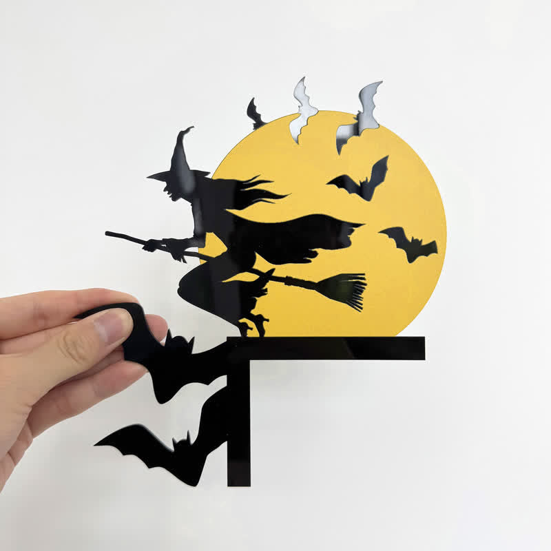 Hexe & Fledermäuse Halloween Türeckendekoration - image 1