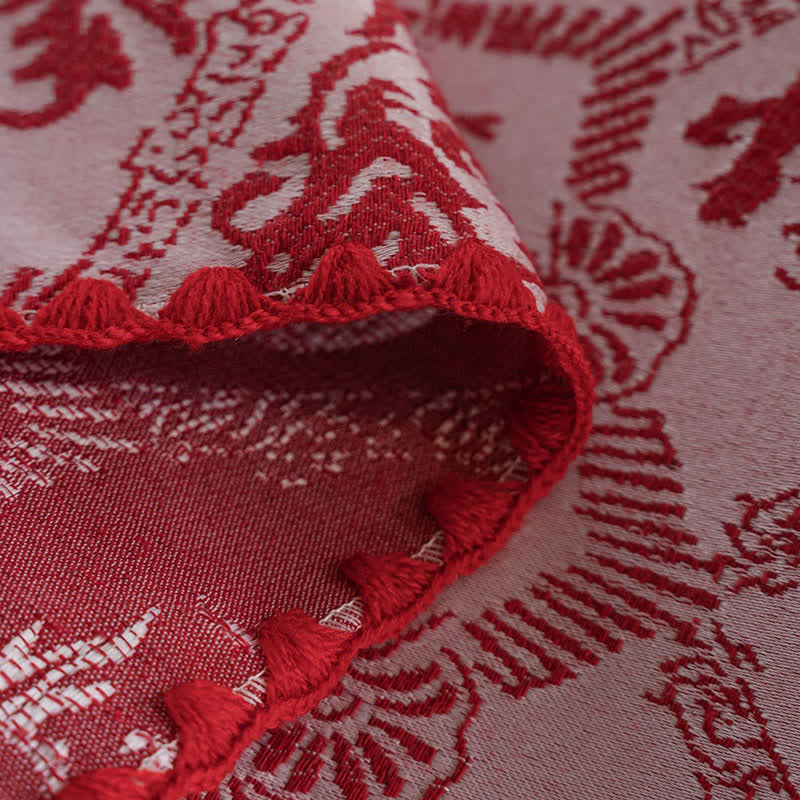 Jacquard-Tischdecke im Ethno-Stil mit Retro-Muster - image 10