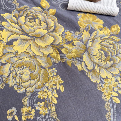 Luxuriöse Jacquard-Steppdecke aus Baumwollgaze mit Pfingstrosenmotiv - image 4