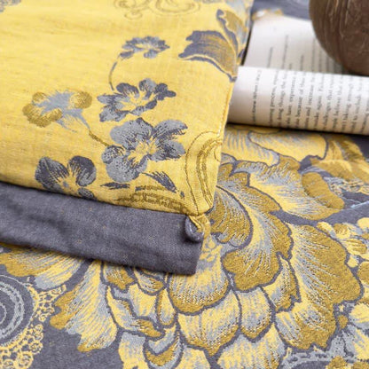 Luxuriöse Jacquard-Steppdecke aus Baumwollgaze mit Pfingstrosenmotiv - image 2