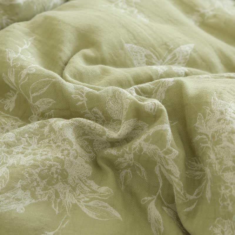 Steppdecke aus Baumwollgaze mit Zweig und Schmetterlingen, Jacquard - image 10