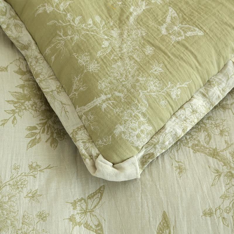 Steppdecke aus Baumwollgaze mit Zweig und Schmetterlingen, Jacquard - image 8