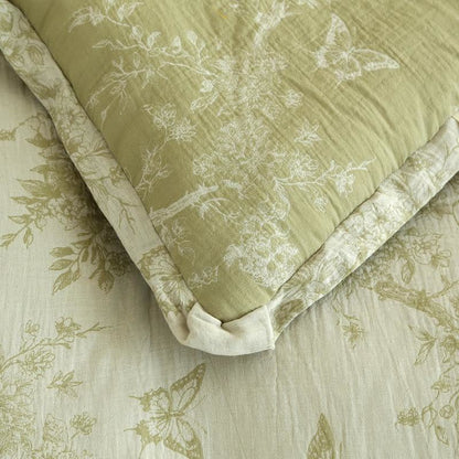 Steppdecke aus Baumwollgaze mit Zweig und Schmetterlingen, Jacquard - image 8