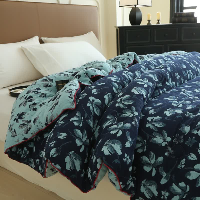 Flourish Flower Baumwollgaze-Jacquard-Steppdecke - image 3