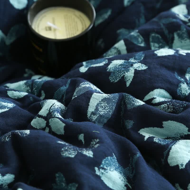 Flourish Flower Baumwollgaze-Jacquard-Steppdecke - image 10