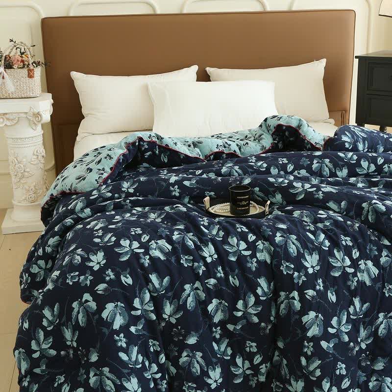 Flourish Flower Baumwollgaze-Jacquard-Steppdecke - image 1