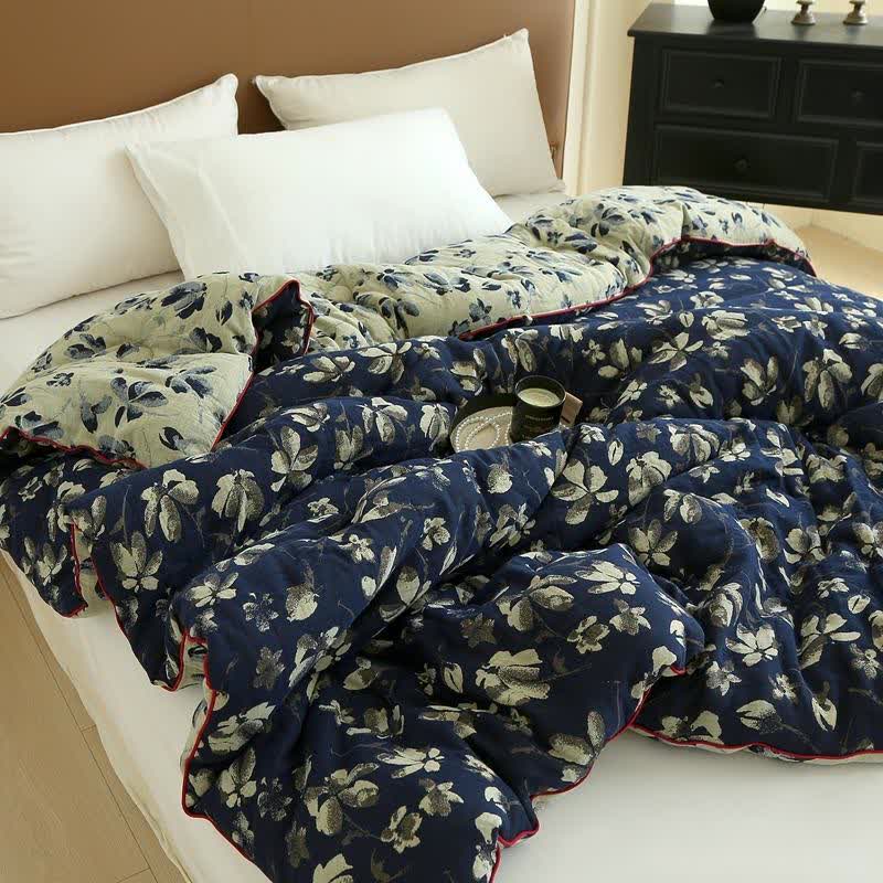 Flourish Flower Baumwollgaze-Jacquard-Steppdecke - image 15