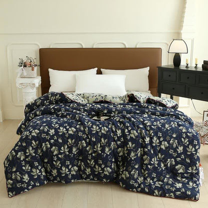 Flourish Flower Baumwollgaze-Jacquard-Steppdecke - Leichter Kaffee - Winterquilt - 220cm x 240cm - image 11