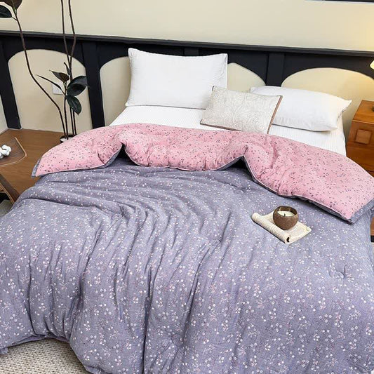 Steppdecke aus Baumwollgaze mit Zweig und Schmetterlingen, Jacquard - Winterquilt - 220cm x 240cm - image 0