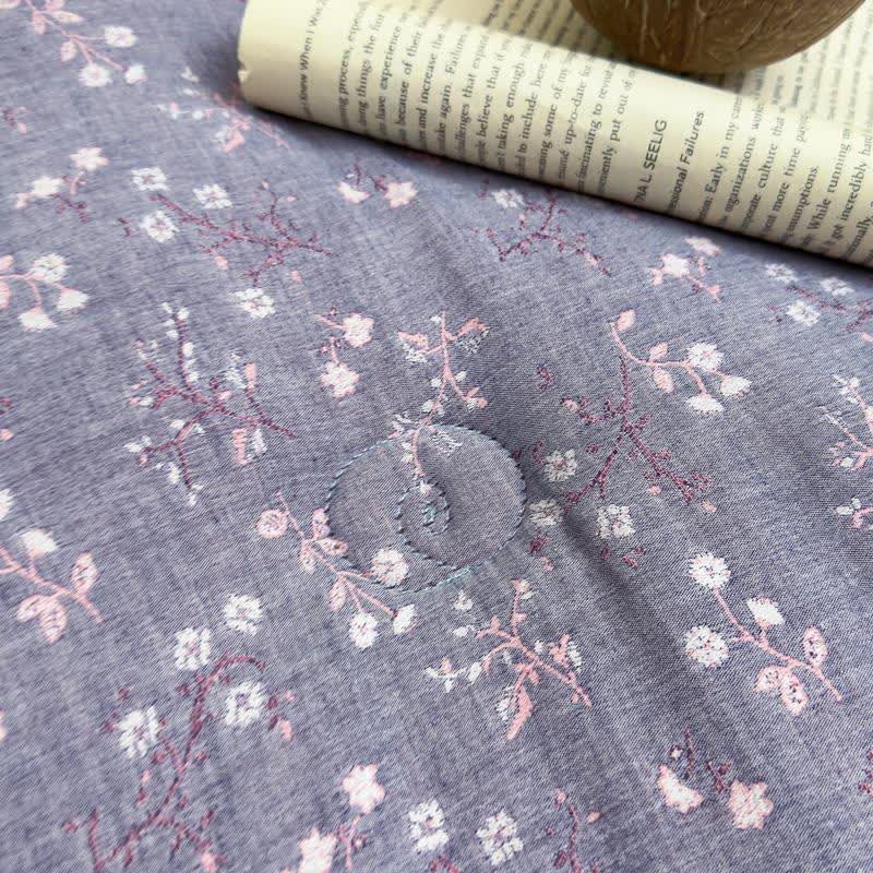 Steppdecke aus Baumwollgaze mit Zweig und Schmetterlingen, Jacquard - image 3