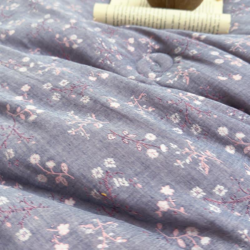 Steppdecke aus Baumwollgaze mit Zweig und Schmetterlingen, Jacquard - image 2
