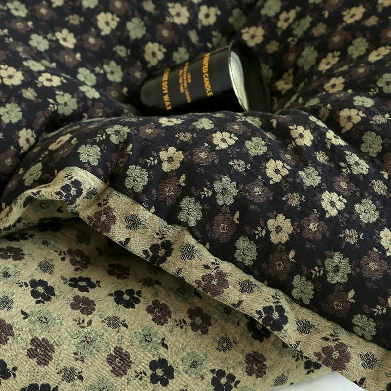 Retro-Blumen-Steppdecke aus Baumwollgaze-Jacquard - image 5