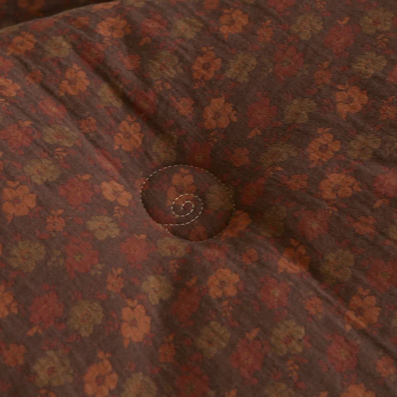 Retro-Blumen-Steppdecke aus Baumwollgaze-Jacquard - image 13