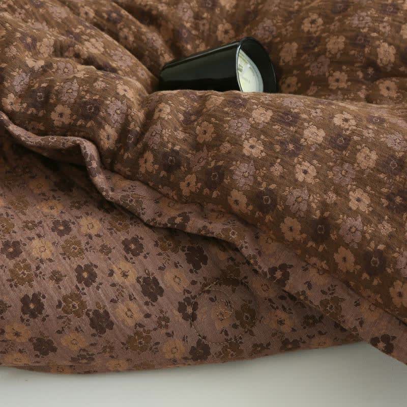 Retro-Blumen-Steppdecke aus Baumwollgaze-Jacquard - image 23