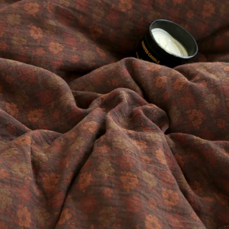 Retro-Blumen-Steppdecke aus Baumwollgaze-Jacquard - image 16