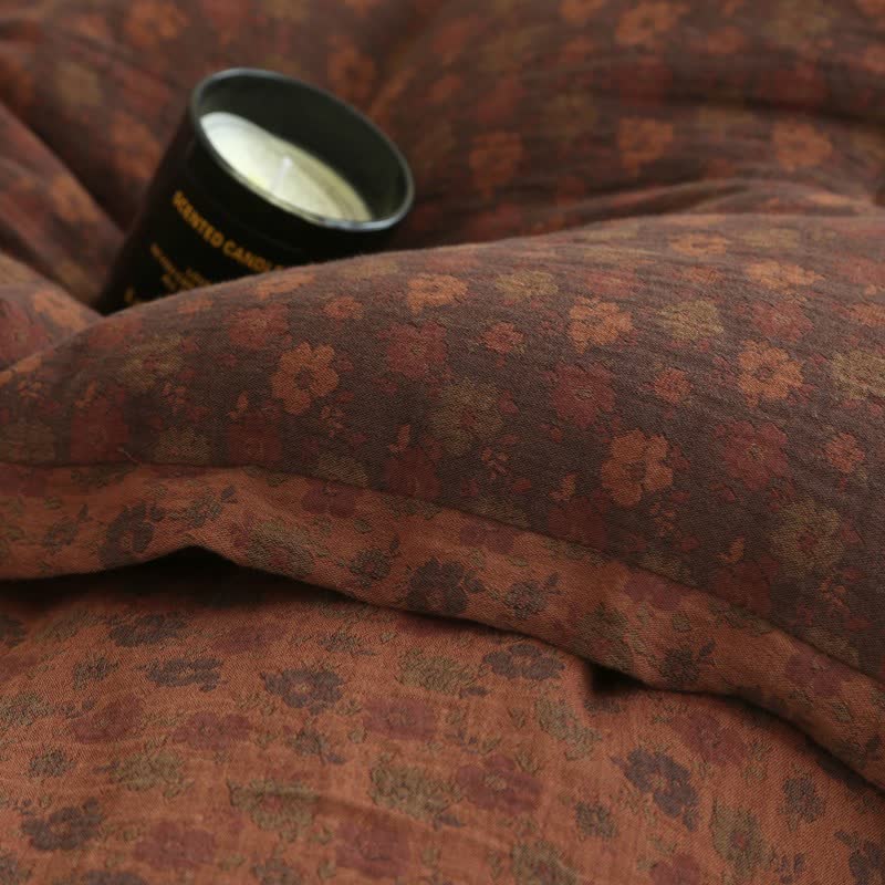 Retro-Blumen-Steppdecke aus Baumwollgaze-Jacquard - image 14