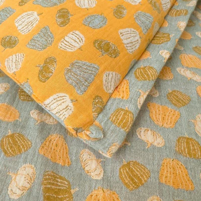 Lustige Kürbis-Steppdecke aus Baumwollgaze und Jacquard - image 1