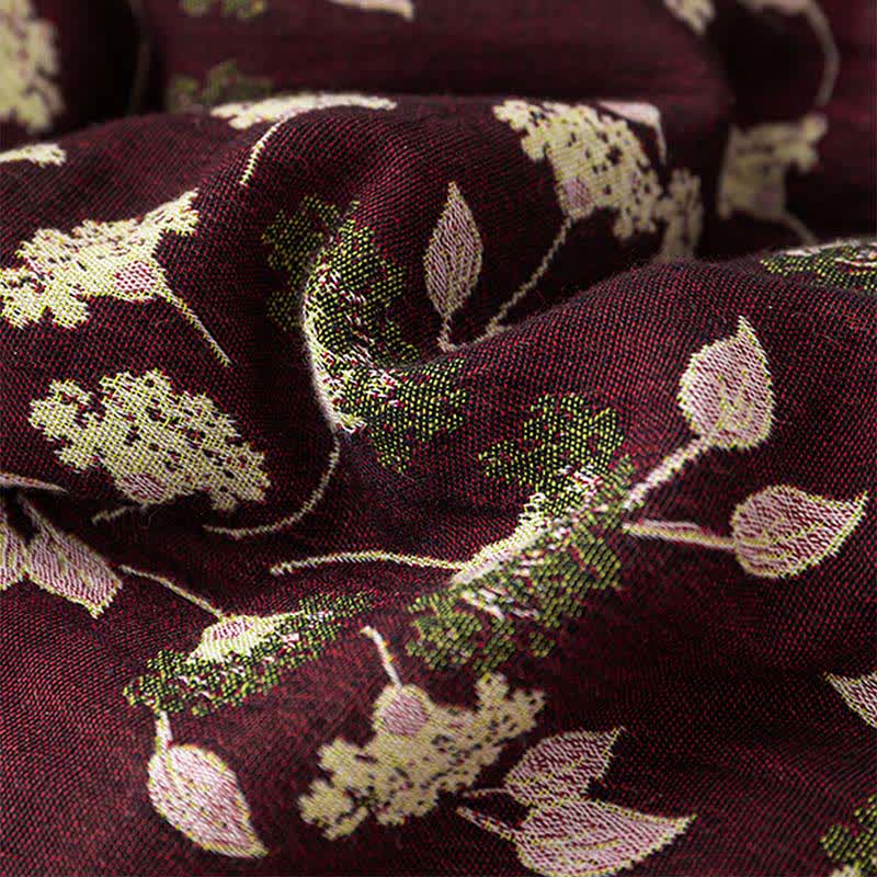 Jacquard-Steppdecke aus Baumwollgaze mit botanischen Blättern - image 3