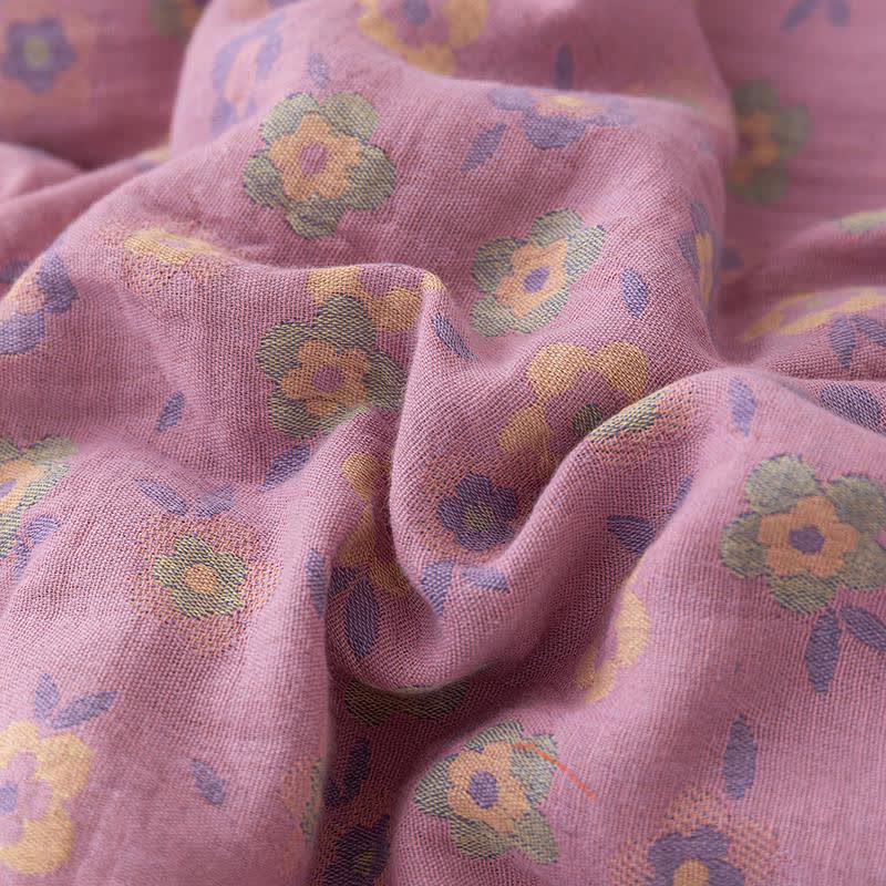 Lila geblümte Steppdecke aus Baumwollgaze-Jacquard - image 4