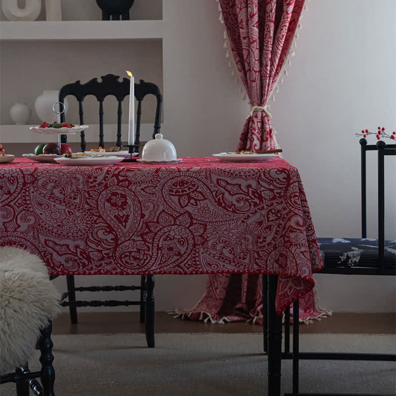 Jacquard-Tischdecke im Ethno-Stil mit Paisley-Muster - image 2