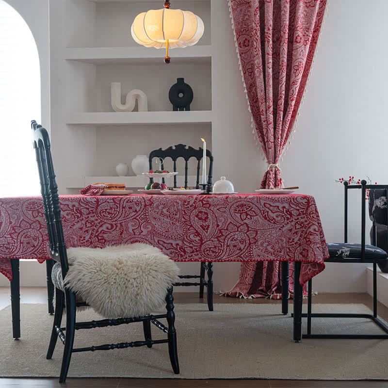 Jacquard-Tischdecke im Ethno-Stil mit Paisley-Muster - image 1