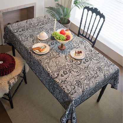 Jacquard-Tischdecke im Ethno-Stil mit Paisley-Muster - Schwarz - 160cm x 160cm - image 11