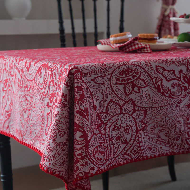 Jacquard-Tischdecke im Ethno-Stil mit Paisley-Muster - image 7