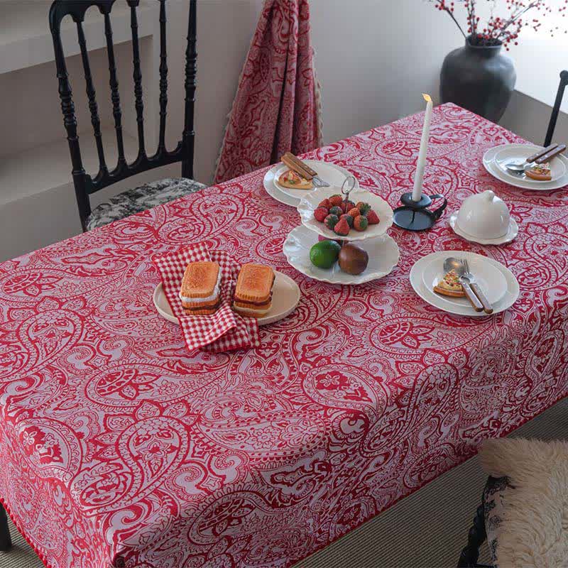 Jacquard-Tischdecke im Ethno-Stil mit Paisley-Muster - image 3