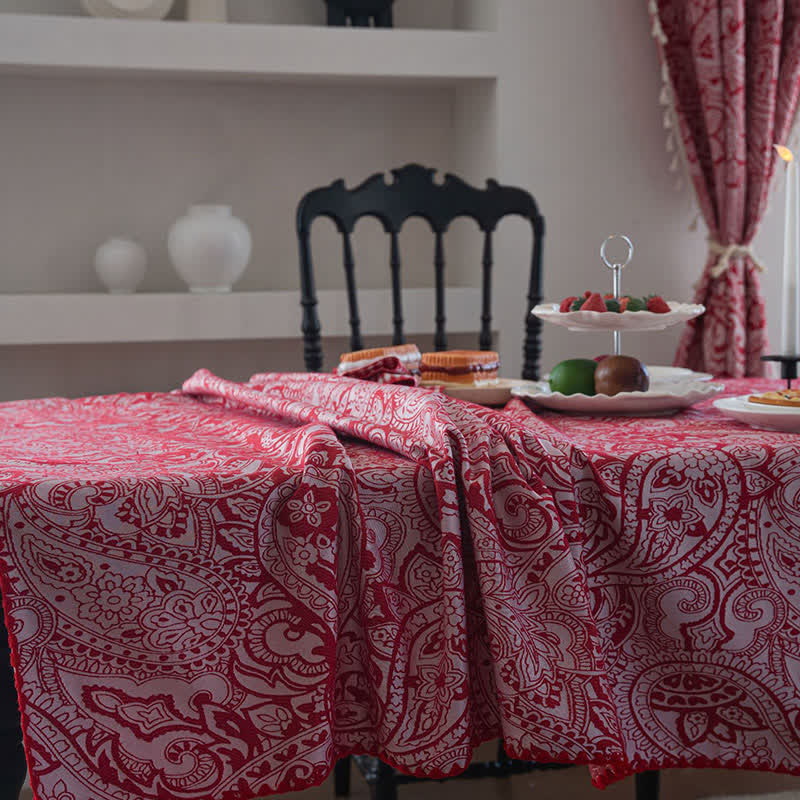 Jacquard-Tischdecke im Ethno-Stil mit Paisley-Muster - image 5