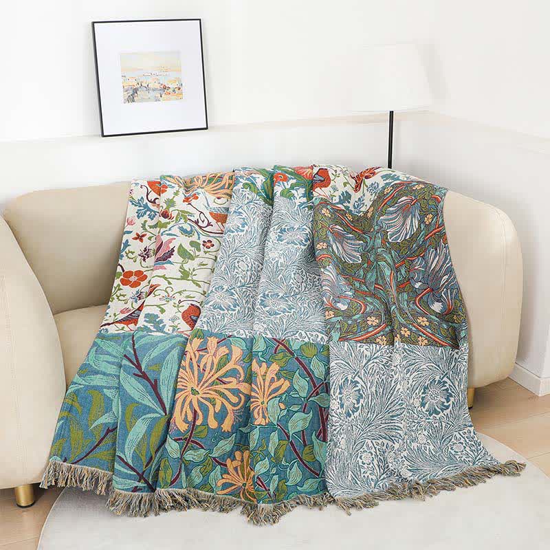 Patchwork-Steppdecke aus natürlicher Baumwollgaze mit Blumenmuster - image 4