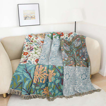 Patchwork-Steppdecke aus natürlicher Baumwollgaze mit Blumenmuster - image 4