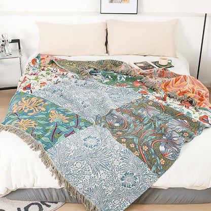 Patchwork-Steppdecke aus natürlicher Baumwollgaze mit Blumenmuster - image 2