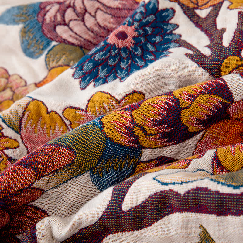 Luxuriöse Steppdecke aus natürlicher Baumwolle mit Blumenmuster und Schmetterlingen - image 3