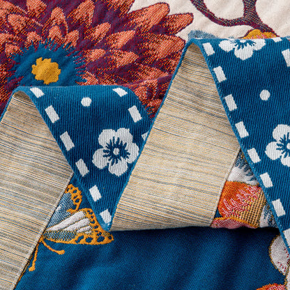 Luxuriöse Steppdecke aus natürlicher Baumwolle mit Blumenmuster und Schmetterlingen - image 4