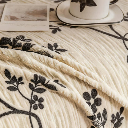 Chenille-Sofadecke mit Blumenzweigen - image 3