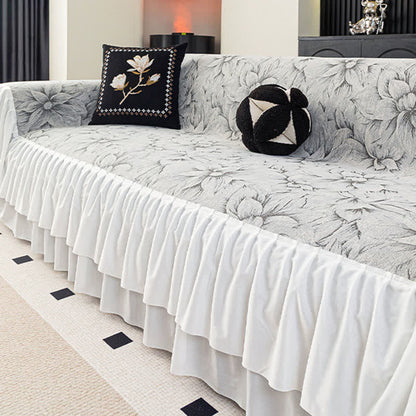Chenille-Sofaschoner „Lily“ mit Rüschen - image 1