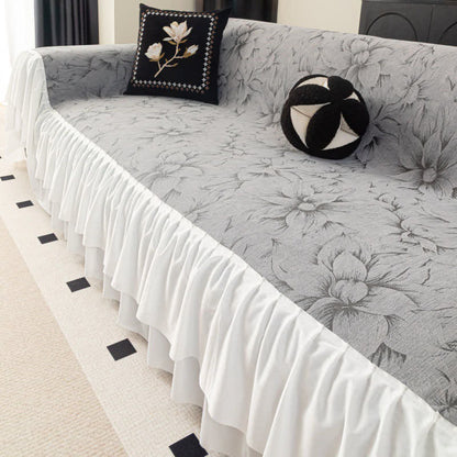 Chenille-Sofaschoner „Lily“ mit Rüschen - Dunkelgrau - 180cm x 340cm - image 2
