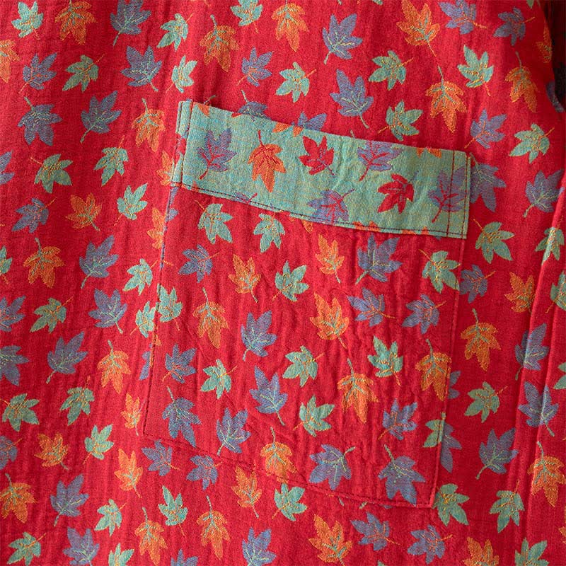 Kimono-Bademantel aus Bio-Baumwolle mit Ahornblatt-Print - image 8