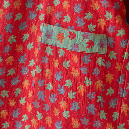 Kimono-Bademantel aus Bio-Baumwolle mit Ahornblatt-Print - image 8