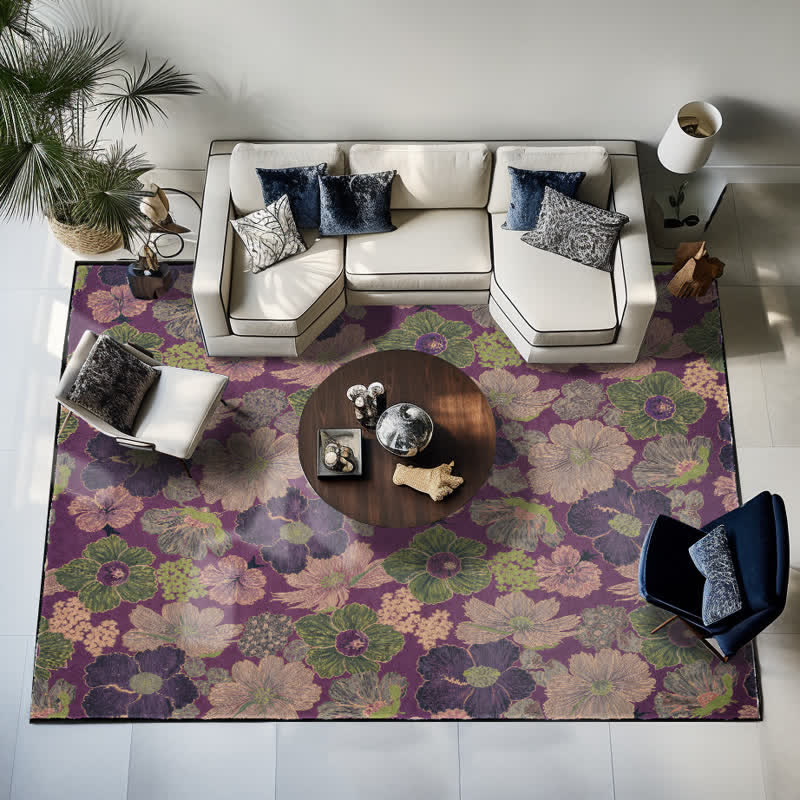 Faltbarer Anti-Rutsch-Teppich im Vintage-Stil mit botanischem Motiv - image 3
