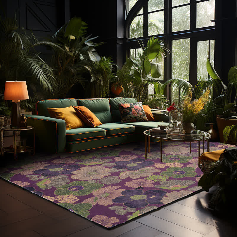 Faltbarer Anti-Rutsch-Teppich im Vintage-Stil mit botanischem Motiv - image 1