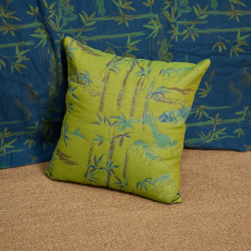 Quadratische Kissenbezüge aus Bambus-Baumwoll-Gaze-Jacquard (2 Stück) - 2x Grün - 45cm x 45cm - image 5